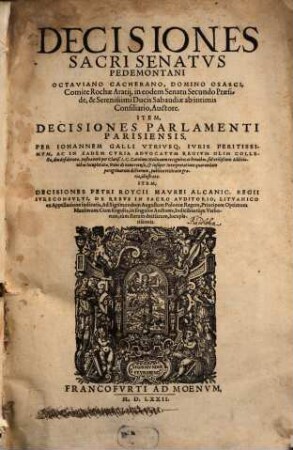 Decisiones sacri senatus Pedemontani