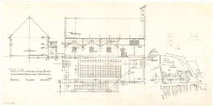 Döllgast, Hans; Pfändhausen (Bayern); Kath. Pfarrkirche - Lageplan; Grundriss; Ansicht; Schnitt