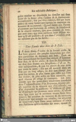 VIII. Etre soumis aux loix de l'Etât