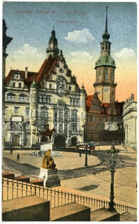 Dresden. Königliches Schloss mit Georgenbau und Hausmannsturm