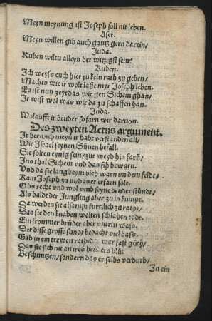 Des zweyten Actus argument.