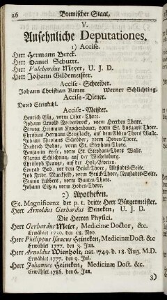 V. Ansehnliche Deputationes