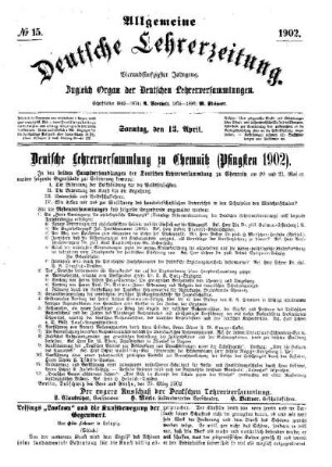 Deutsche Lehrerversammlung zu Chemnitz (Pfingsten 1902)