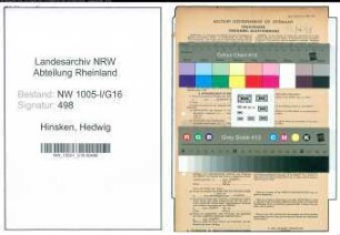 Entnazifizierung Hedwig Hinsken , geb. 29.04.1909 ()