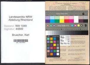 Entnazifizierung Karl Bruecher , geb. 28.03.1902 (Landwirt)