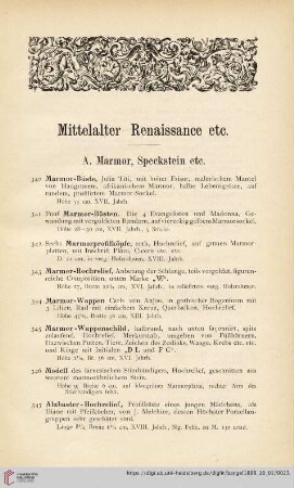 A. Marmor, Speckstein etc (Nr. 340 - 356)