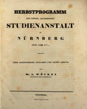Über geometrische Aufgaben und deren Lösung