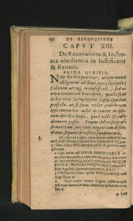 Caput XIII. De Renovatione & Inchoata obedientia in Iustificatis & Renatis.