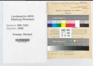 Entnazifizierung Richard Kramps , geb. 08.09.1904 (Sparkassenangest.)