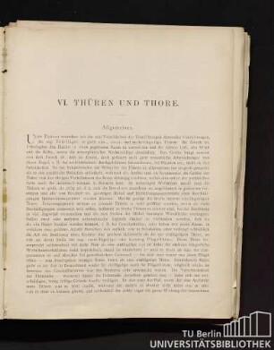 VI. Thüren und Thore.