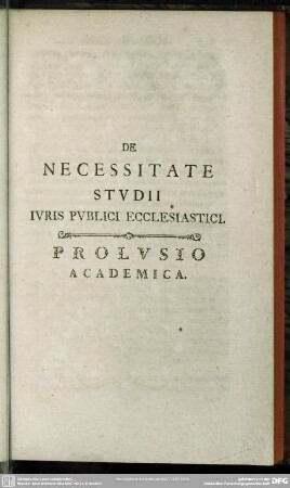 De Necessitate Studii Iuris Publici Ecclesiastici