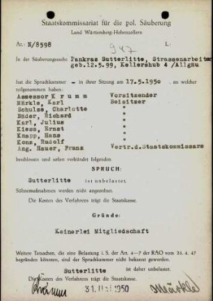 Sutterlitte, Pankraz