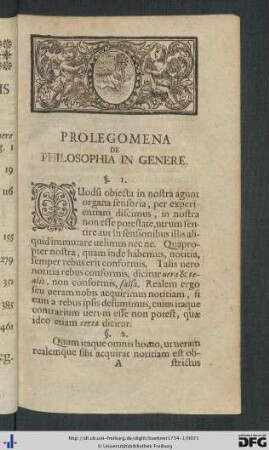 Prolegomena De Philosophia In Genere.