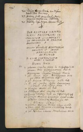 Sommerhalbjahr 1657. Rektorat Johann Ulrich Pregi(t)zer