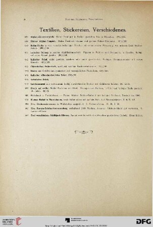 Textilien, Stickereien, Verschiedenes (Nr. 978-993)