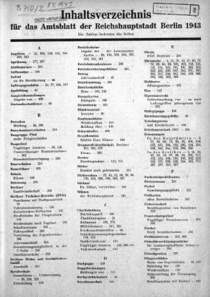 1943: Amtsblatt der Reichshauptstadt Berlin
