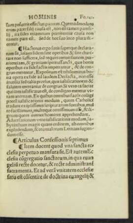 Articulus Confessionis septimus