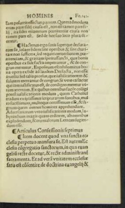 Articulus Confessionis septimus