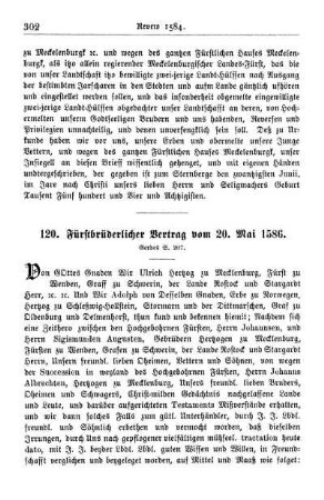 120. Fürstbrüderlicher Vertrag vom 20. Mai 1586.