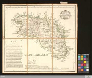 Mapa De La Isla De Menorca, Dividido En Los Terminos De Alhayor, Ciudadela, Ferrarias, Mahon y Mercadal