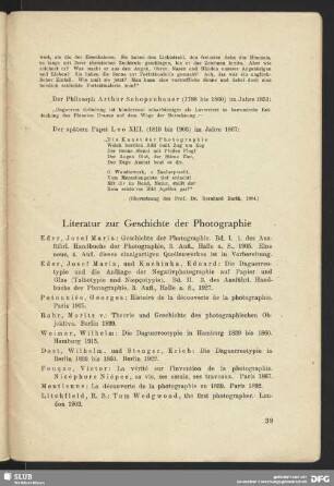 Literatur zur Geschichte der Photographie