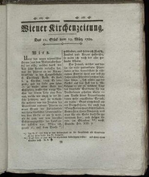 Das 11. Stück vom 13. März 1789.