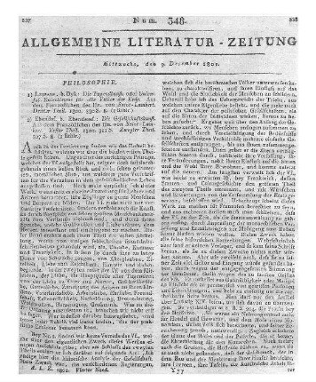 Heydenreich, K. H.: Vesta. Bd. 3. Kleine Schriften zur Philosophie des Lebens, besonders des häuslichen. Leipzig: Martini 1800