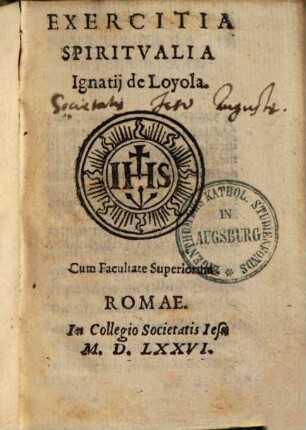 Exercitia Spiritvalia Ignatij de Loyola