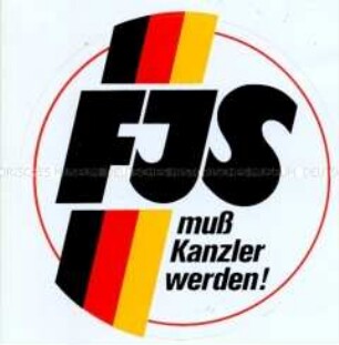 Wahlkampf-Aufkleber für Franz Josef Strauß zur Bundestagswahl 1980