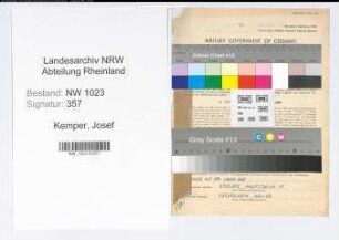 Entnazifizierung Josef Kemper , geb. 12.01.1900 (Lehrer)