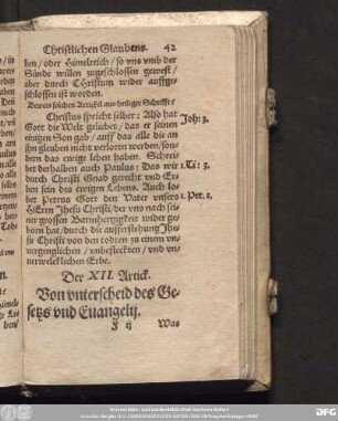 Der XII. Artick. Von unterscheid des Gesetzs und Evangelii.
