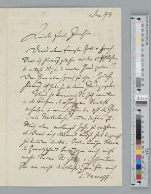 Brief an Amalie Joachim