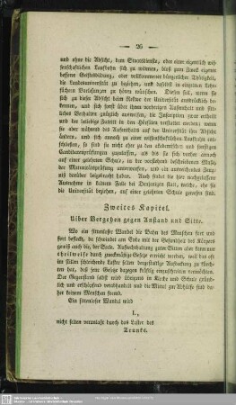Zweites Kapitel. Uiber Vergehen gegen Anstand und Sitte