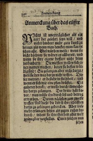 Anmerckung über das eilffte Buch.