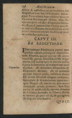 Caput III. De Elocutione.