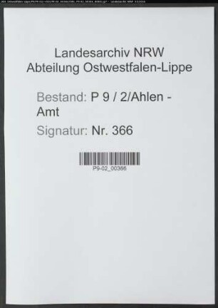 Sterberegister Standesamt Ahlen-Amt