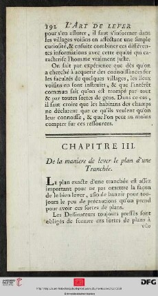 Chapitre II. De la maniere de lever le plan d’une Tranchée