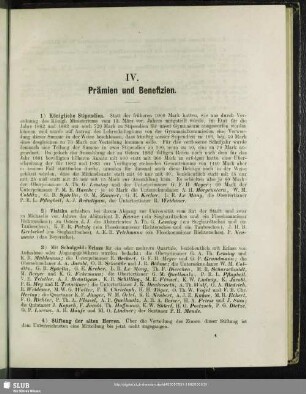 IV. Prämien und Benefizien