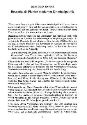 7-10, Beccaria als Pionier moderner Kriminalpolitik