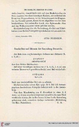 7: Inschriften und Münzen der Sammlung Demetrio