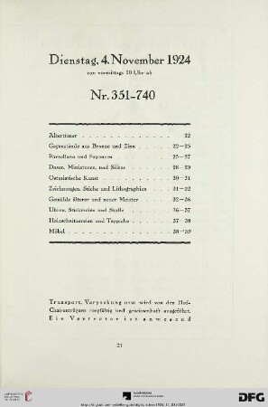 Dienstag, 4. November 1924 (Nr. 351-795)