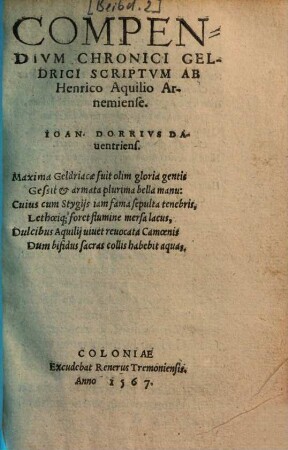 Compendium Chronici Geldrici