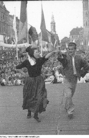Görlitz, Radrennen Internationale Friedensfahrt, Kulturveranstaltung anlässlich der Friedensfahrt, 4. Mai 1952