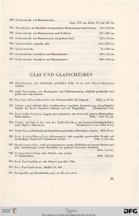 Glas und Scheiben (Nr. 398-436)