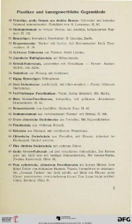 Plastiken und kunstgewerbliche Gegenstände (Nr. 49-174)