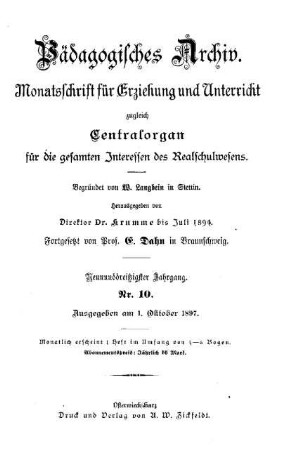 Titelblatt Heft 10
