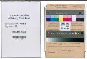 Entnazifizierung Max Bender , geb. 14.08.1907 ()
