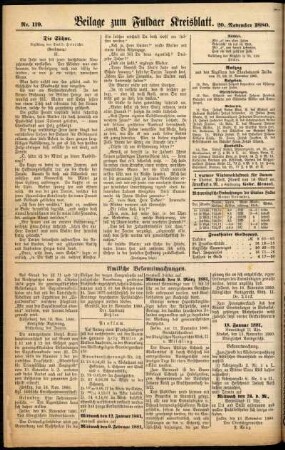 Zweite Ausgabe vom Samstag, den 20. November 1880.