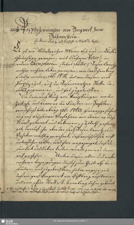 Prophezeyungen vom Bergwerk zum Bährenstein