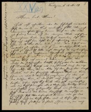 Brief an Mama, 27.05.1909, Tendaguru